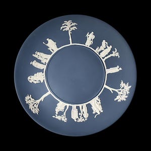 Rare WEDGWOOD Jasperware Handcrafted Portland Blue Plate