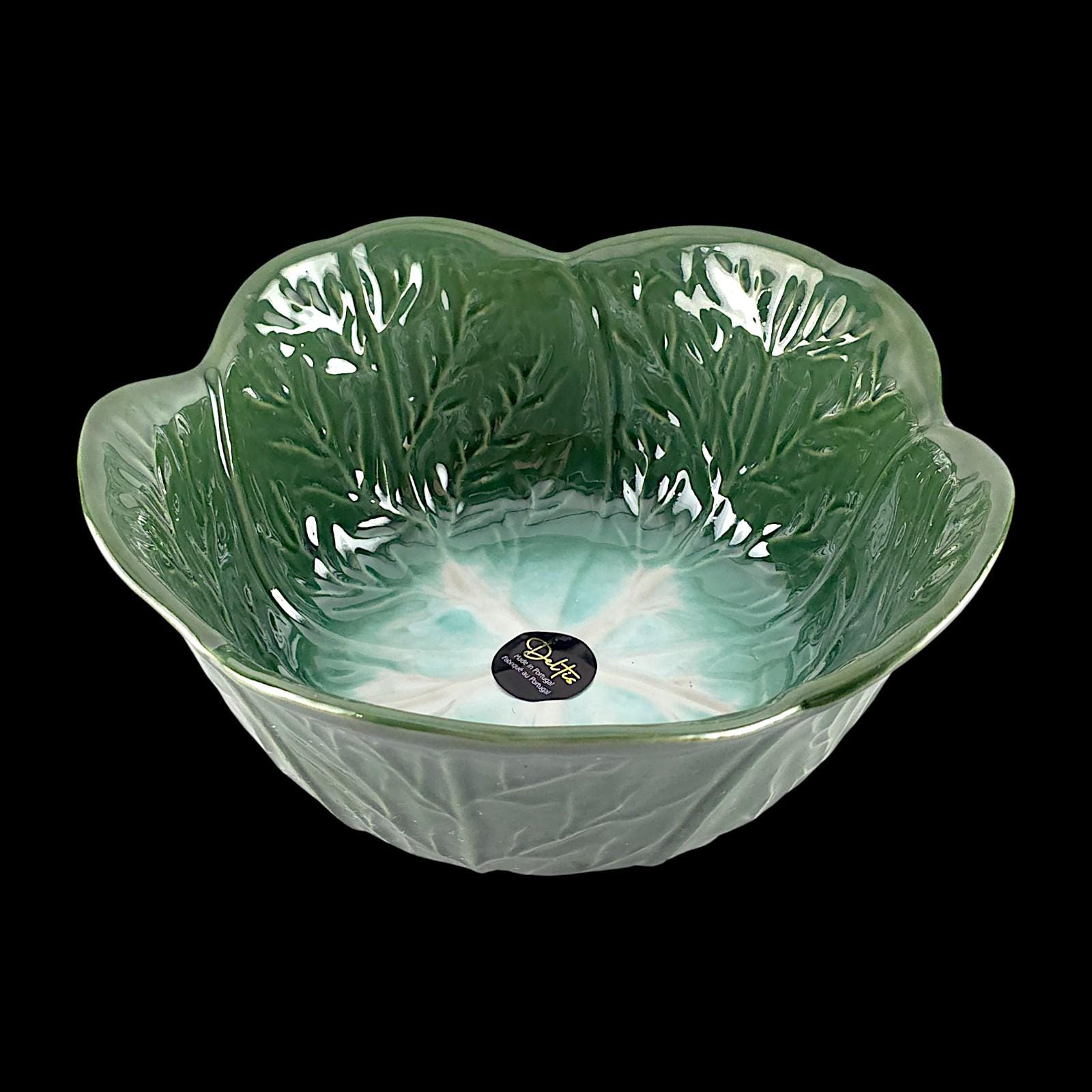 DELTIS Portugal Green Cabbage Shaped Serving / Fruits Large Bowl