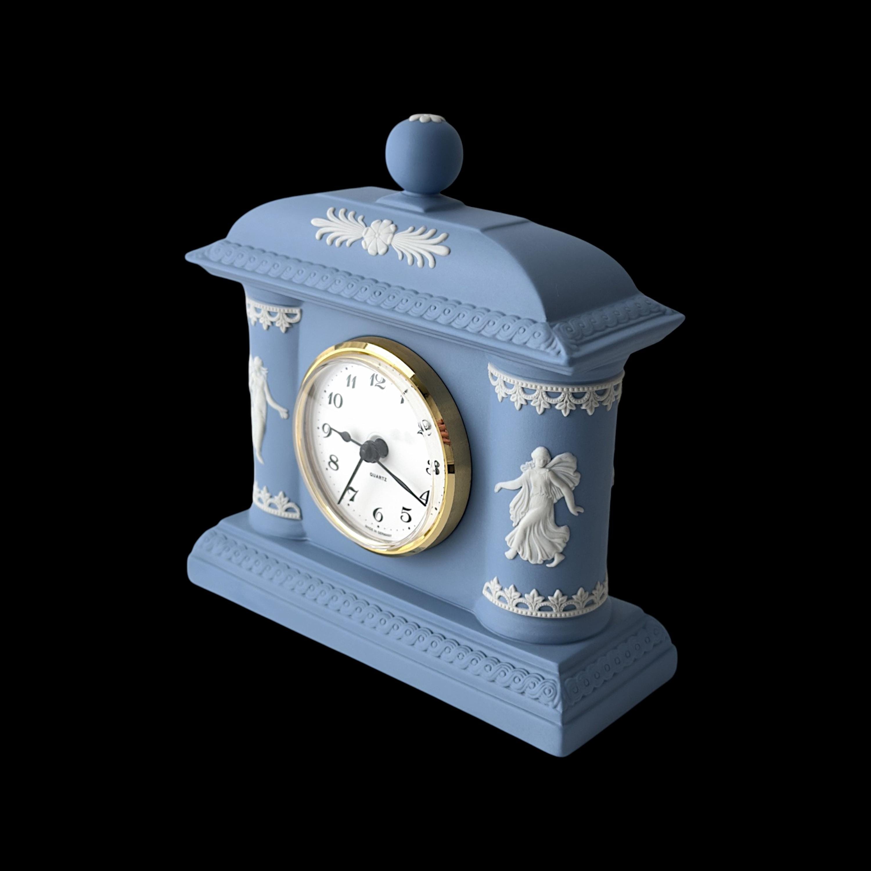 WEDGWOOD JASPERWARE Handcrafted Pale Blue Mantle Desk Clock - Etsy