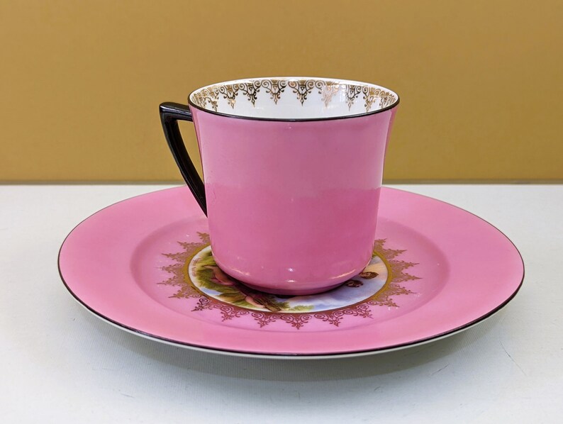 Vintage ANGELICA KAUFFMAN Pink Tea Cup With Plate Etsy