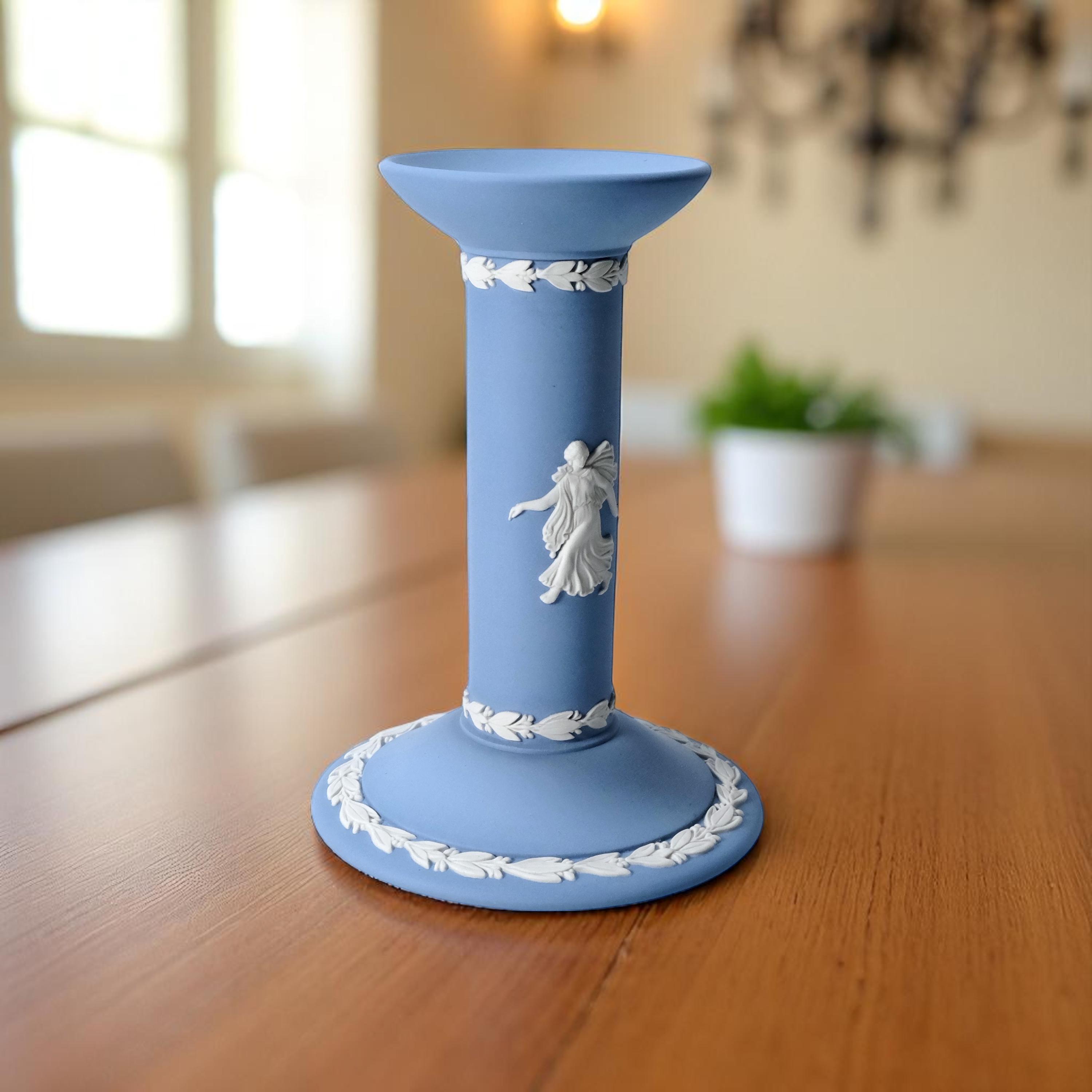 WEDGWOOD Jasperware Hand Crafted Pale Blue Candlestick Holder - Etsy