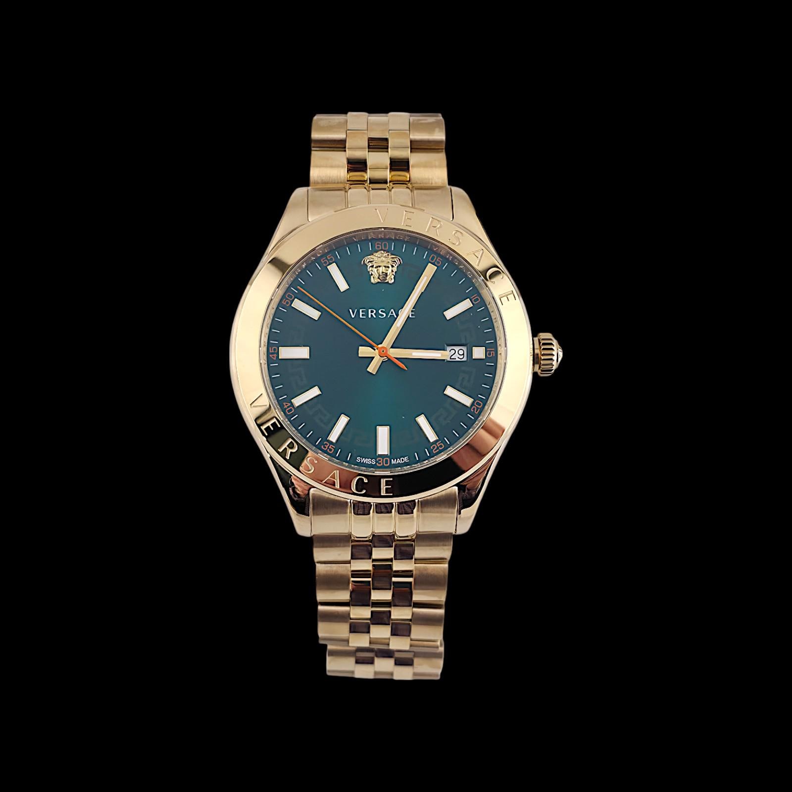 Vintage Gold-tone VERSACE Hellenyium VEVK01625 Unisex Quartz Watch