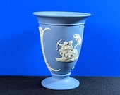 Vintage Wedgwood Jasperware Pale Blue White Vase