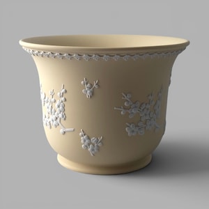 WEDGWOOD Jasperware Handcrafted Primrose Yellow Jardiniere Planter '78
