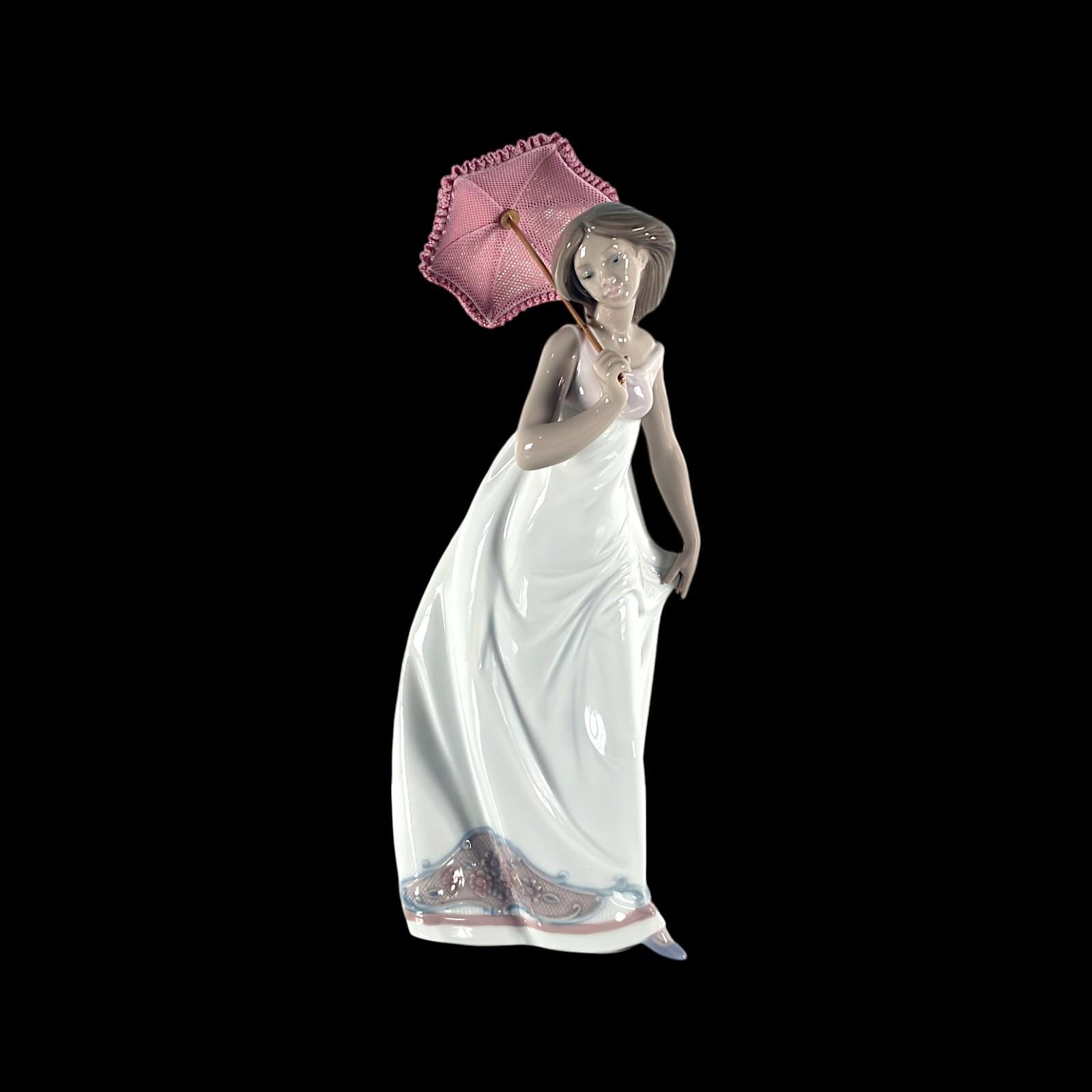 NAO 陶器製少女像 日傘付き リヤドロ 磁器製 日傘をさす女性像「午後の散歩」 #7636 - Etsy 日本