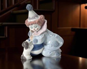 リヤドロ 5130 【 悲しいピエロ 】 台座付き “Clown's Head Bowler Hat” ピエロ LLADRO リヤドロ 興味津々 ホワイト ターコイズ サル 猿 申 置物