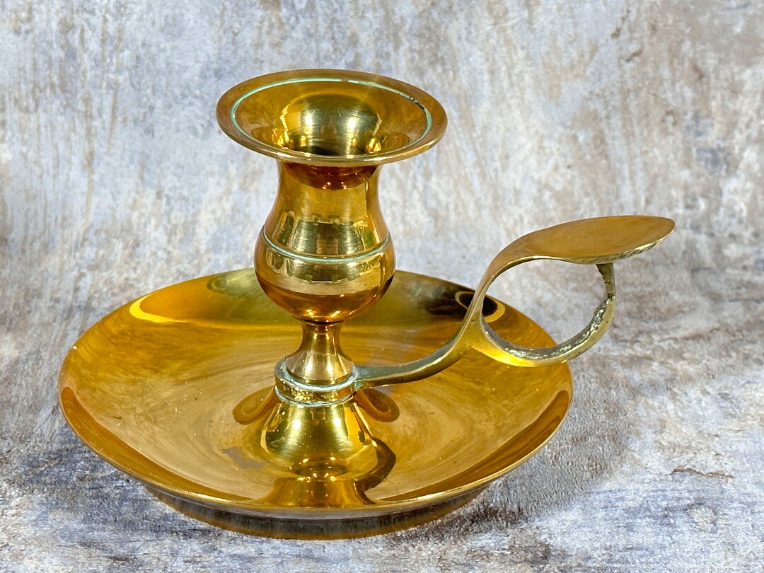 Vintage Brass Chamber / Candlestick Holder Etsy