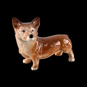 Figura de cerámica de perro Corgi de Melba Ware