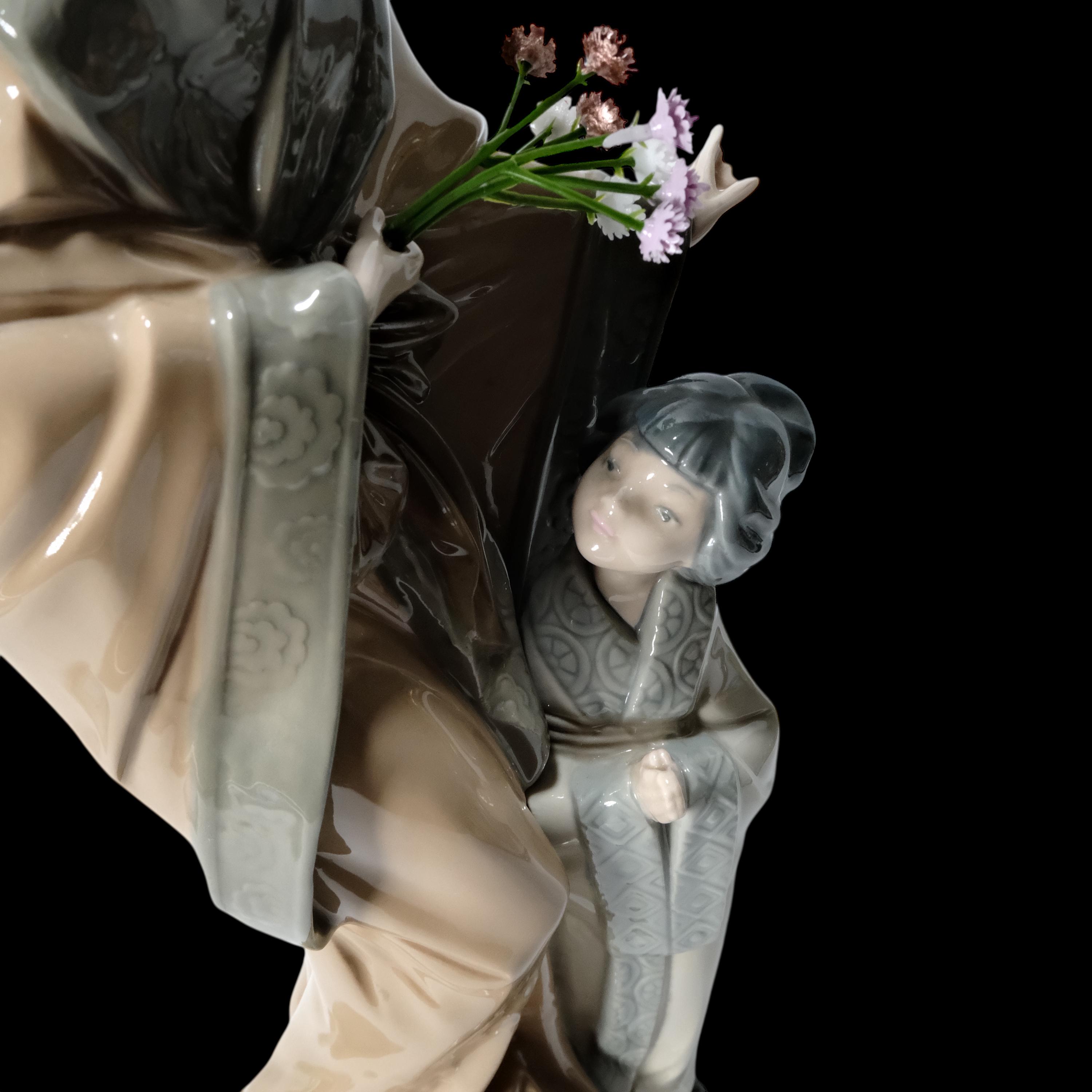 ラッキーチャーム、ロココ調「花を持つ少女」＃Nao by Lladro ラッキー