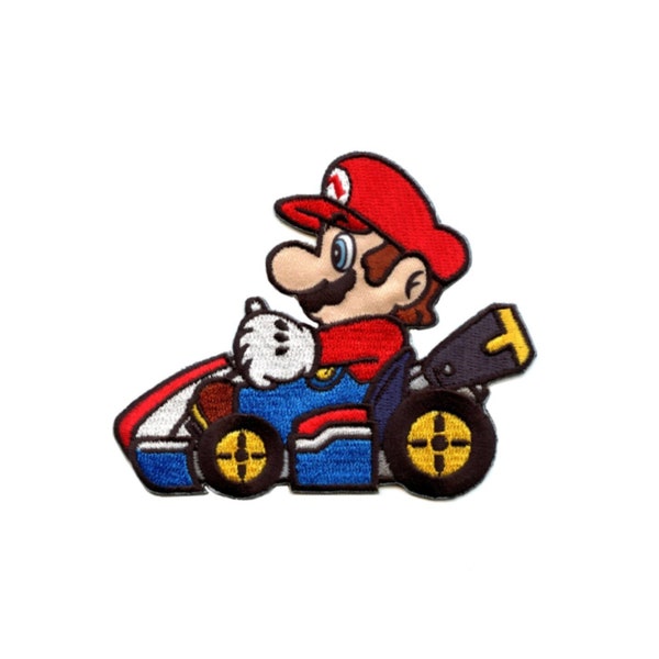 Mario Kart Go Cart Video Game Embroidered Iron-On Patch