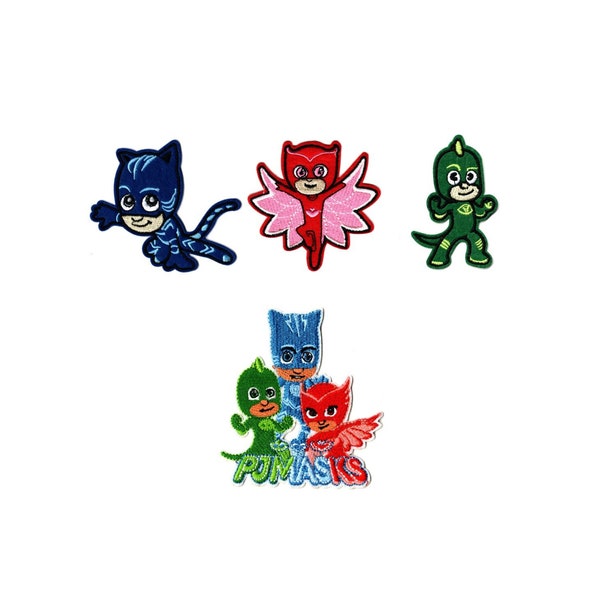 Catboy, Owlette, and Gecko Disney Jr Series Embroidered Iron On Patch