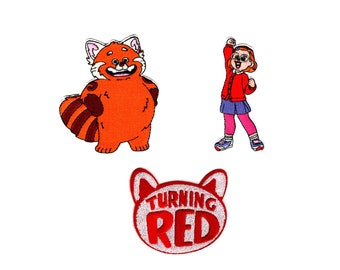 Turning Red Meilin Panda Movie Title Logo Embroidered Iron-On Patch