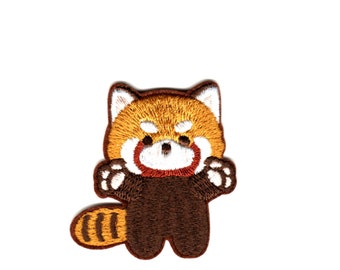 Cute Red Panda Bear Embroidered Iron-On Patch