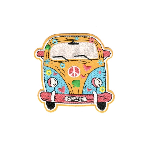 Groovy Hippy Hippie Car Bus Van Embroidered Iron-On Patch