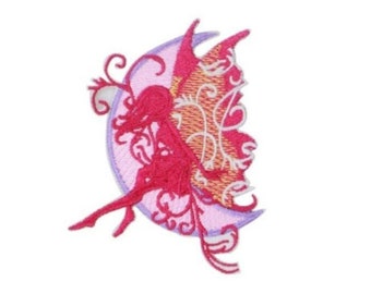 Moon Fairy Embroidered Iron-On Patch