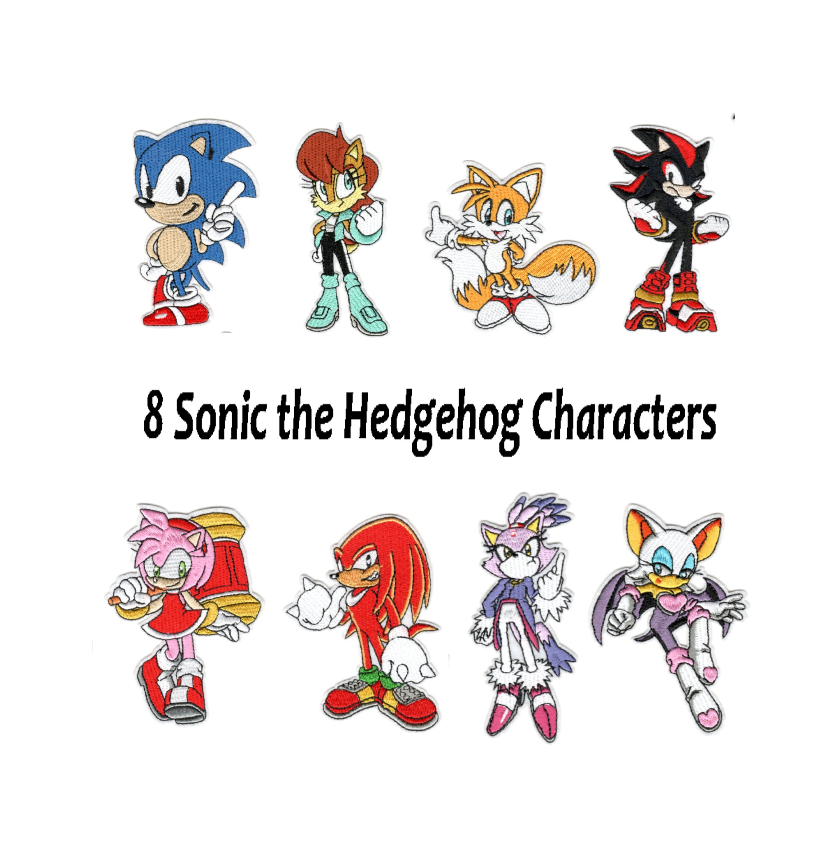 Personagem Sonic Knuckles bordado de 7,6 cm de altura com ferro no patch