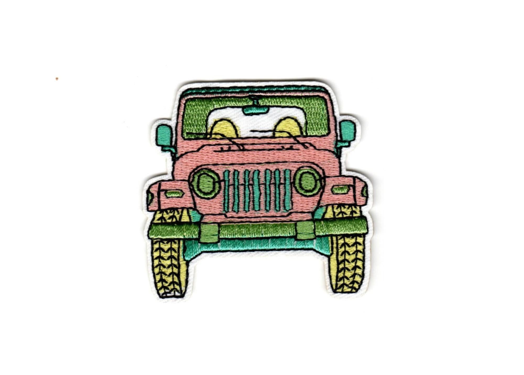 USA Flag Willys Jeep Morale Patch- Hook and loop 2x3