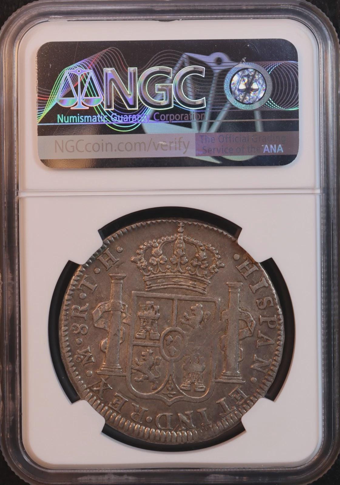 1816年 スペイン フェルナンド7世 8レアル銀貨 PCGS XFD 1813年 スペイン 8レアル銀貨 フェルナンド7世 大型銀貨 エッジ文字有