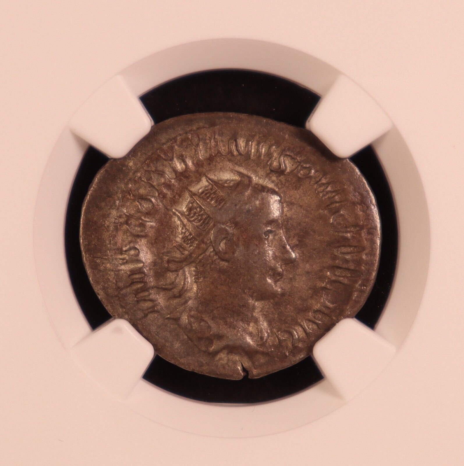古代ローマ帝国「ゴルディアヌス 3 世」銀製ダブルデナリウス貨幣
