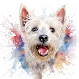 West Highland White Terrier Pet Dog Clipart - 12 hoge kwaliteit JPG's + bonusbestanden - Digitale download - Card Making, Clip Art, Paper Craft
