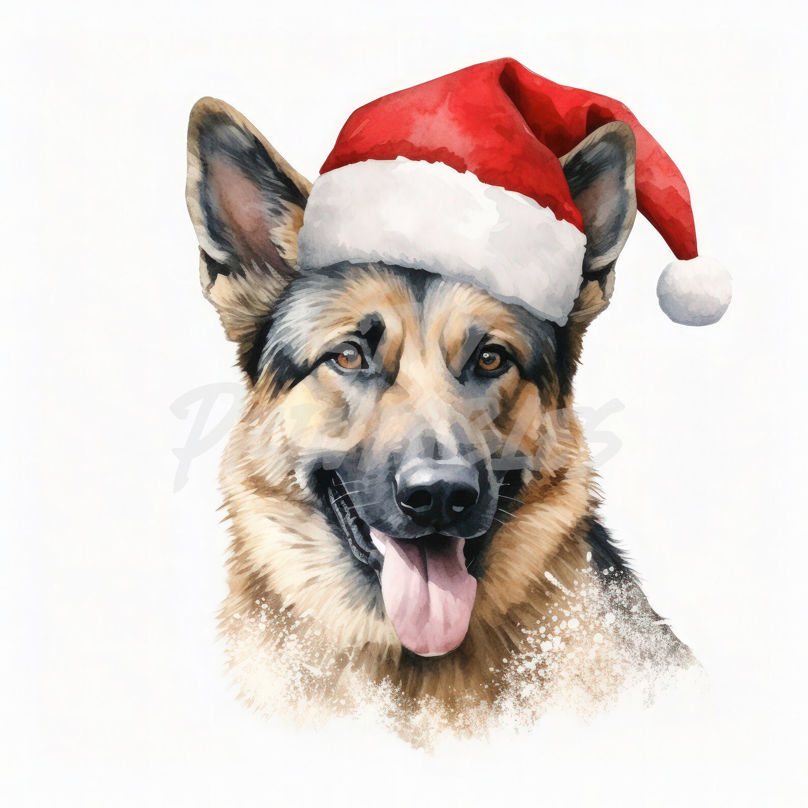 12 Christmas German Shepherd High Quality Jpgs Best for Card Making ...
