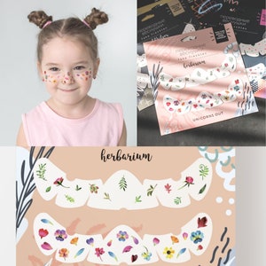 Floral Fake freckles temporary tattoo for kids and adults, small cute tattoo flash for make up