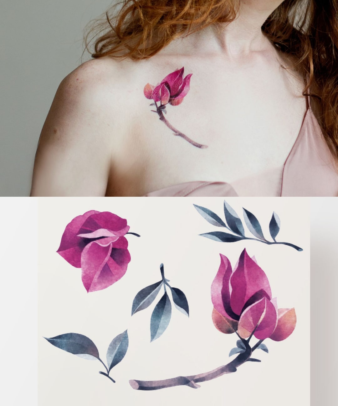 大人の一時的な入れ墨、 話し合っ 一時的なタトゥー、傷跡をカバー、花柄 