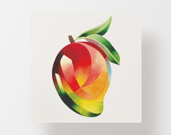 Mango temporary tattoo, colorful waterproof flash tattoo, minimalistic artistic fake tattoo