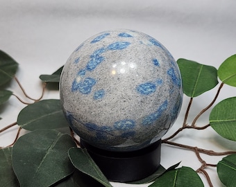 Captivating K2 Jasper (Raindrop Azurite) Sphere