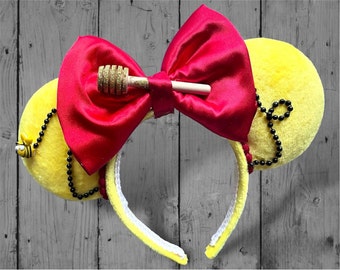 Red and Yellow Winnie the Pooh Ears Disney Headband Amazon.com: Little Ears Boutique Winnie The Pooh Mickey Ears  main image 4