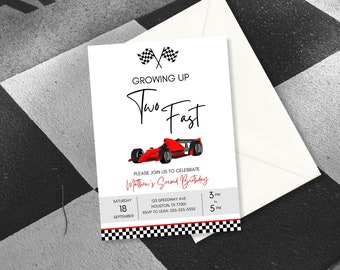 Crecer dos rápidos, plantilla de invitación de segundo cumpleaños, descargar, imprimir, editar