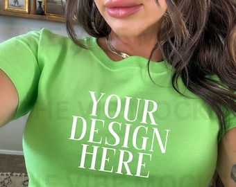 Lime green crop top hoodie sale