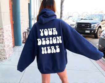 Gildan Navy Blue Hoodie 80/20 Cotton Polyester Blend Heavy Gildan Navy Blue Hoodie 80/20 Cotton Polyester Blend Heavy