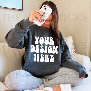 Comfort Colors 1566 Pepper Mockup Comfort Colors Sweatshirt Mockup Pepper Mockup Trendy Mockup Outdoors Aesthetic Mock Pepper Crewneck