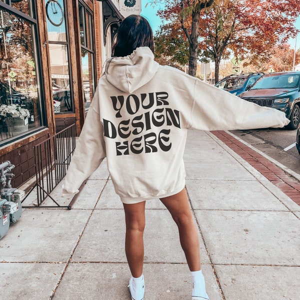 Gildan 18500 Sand Back Mockup Oversized Sand Hoodie Mockup Model Mockup Trendy Mock Beach Mockup Aesthetic Mockup Outdoor Mockup