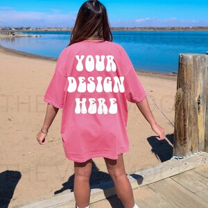 Comfort Colors C1717 Watermelon Mockup Oversized Tshirt Mockup Model Mockup Trendy Watermelon Mock Red Colored Shirt Aesthetic Mockup