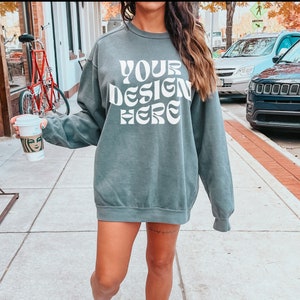 Comfort Colors 1566 Pepper Mockup Comfort Colors Sweatshirt Mockup Pepper Mockup Trendy Mockup Outdoors Aesthetic Mock Pepper Crewneck