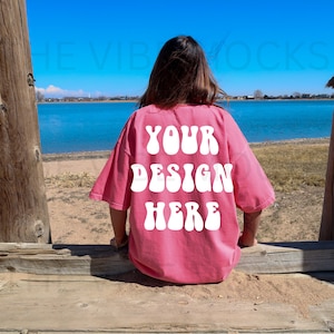 Comfort Colors C1717 Watermelon Mockup Oversized Tshirt Mockup Model Mockup Trendy Watermelon Mock Red Colored Shirt Aesthetic Mockup