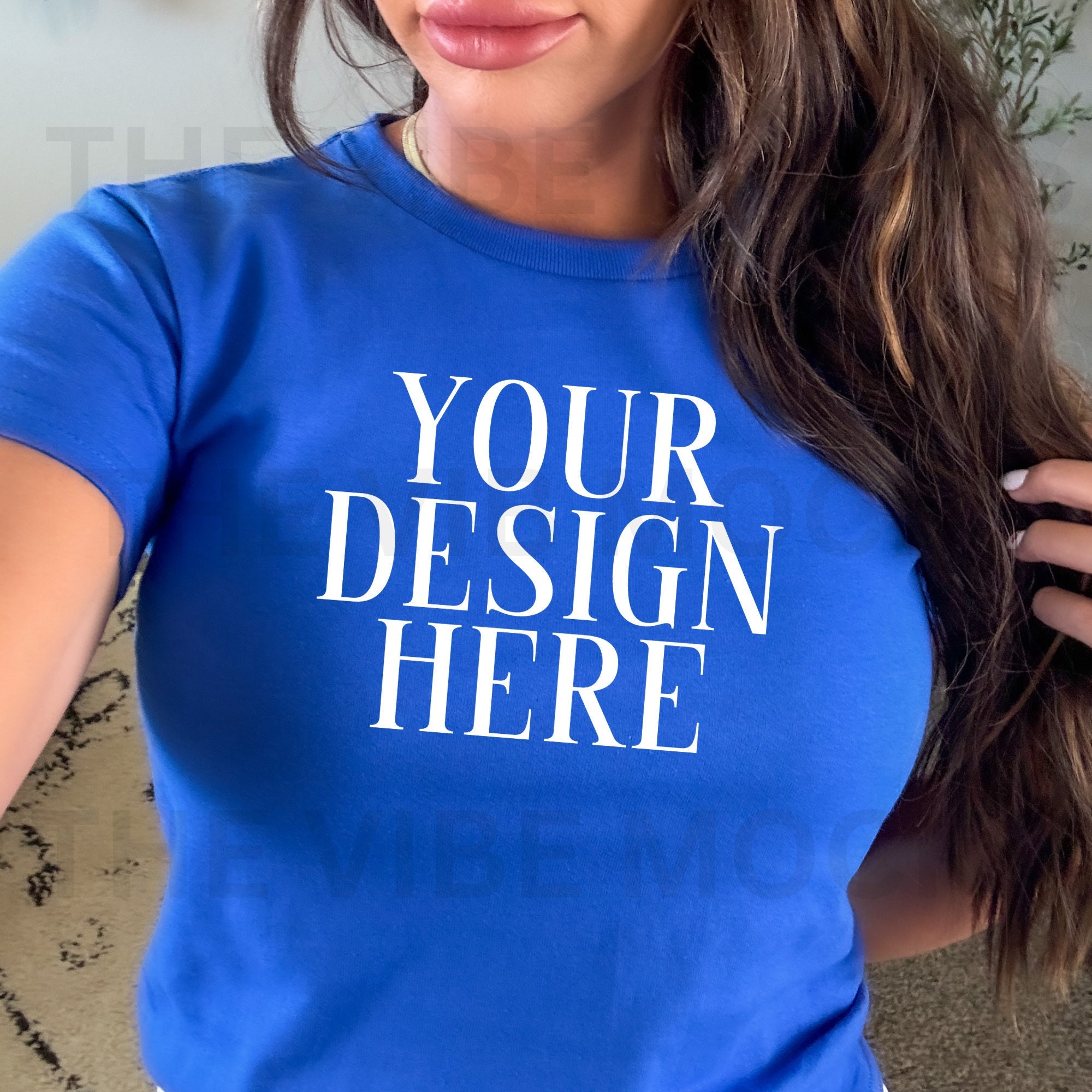 Gildan 5000B Royal Blue Shirt Mockup Cropped Royal Blue Tshirt Mockup ...