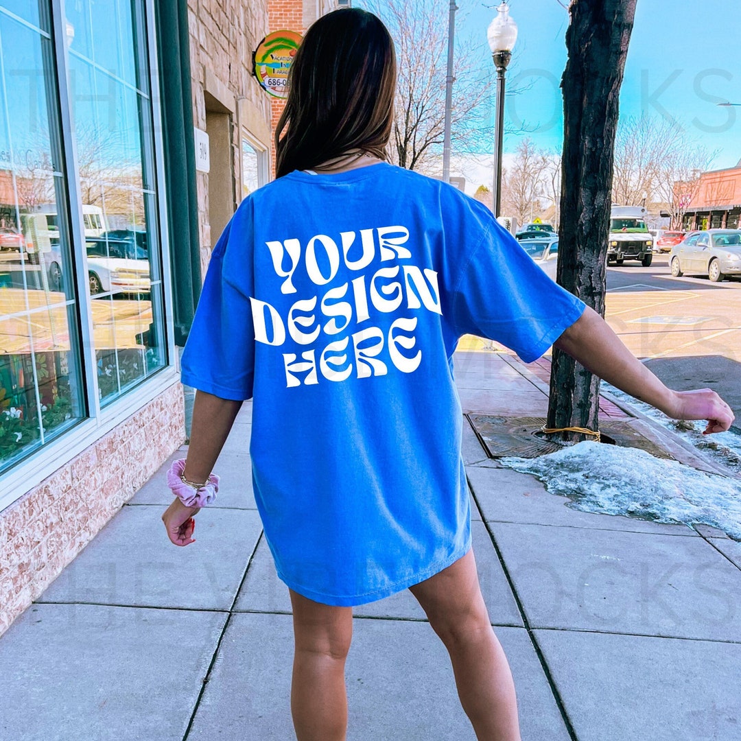 【美品】 her Shirt Oversized Comfort lip blue to トップス