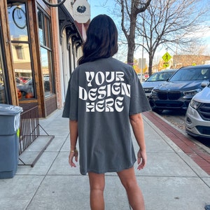 Comfort Colors C1717 Pepper Back Mockup Oversized Tshirt Mockup Model Mockup Trendy Mock Pepper Colored Shirt Aesthetic Mockup