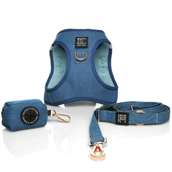 Sport Style Blue Jeans Leather Leash
