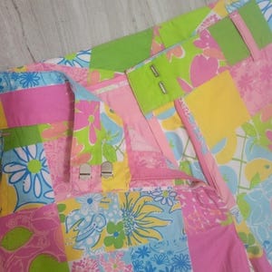 Pantalones tobilleros vintage Lilly Pulitzer con estampado floral y patchwork, talla 8, etiqueta blanca Palm Beach imagen 5