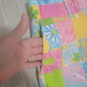 Pantalones tobilleros vintage Lilly Pulitzer con estampado floral y patchwork, talla 8, etiqueta blanca Palm Beach imagen 6