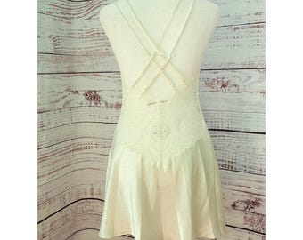 NWT Victoria's Secret Cream Satin 90s XS Babydoll Nightie