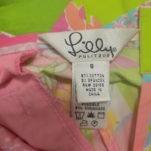 Pantalones tobilleros vintage Lilly Pulitzer con estampado floral y patchwork, talla 8, etiqueta blanca Palm Beach imagen 9