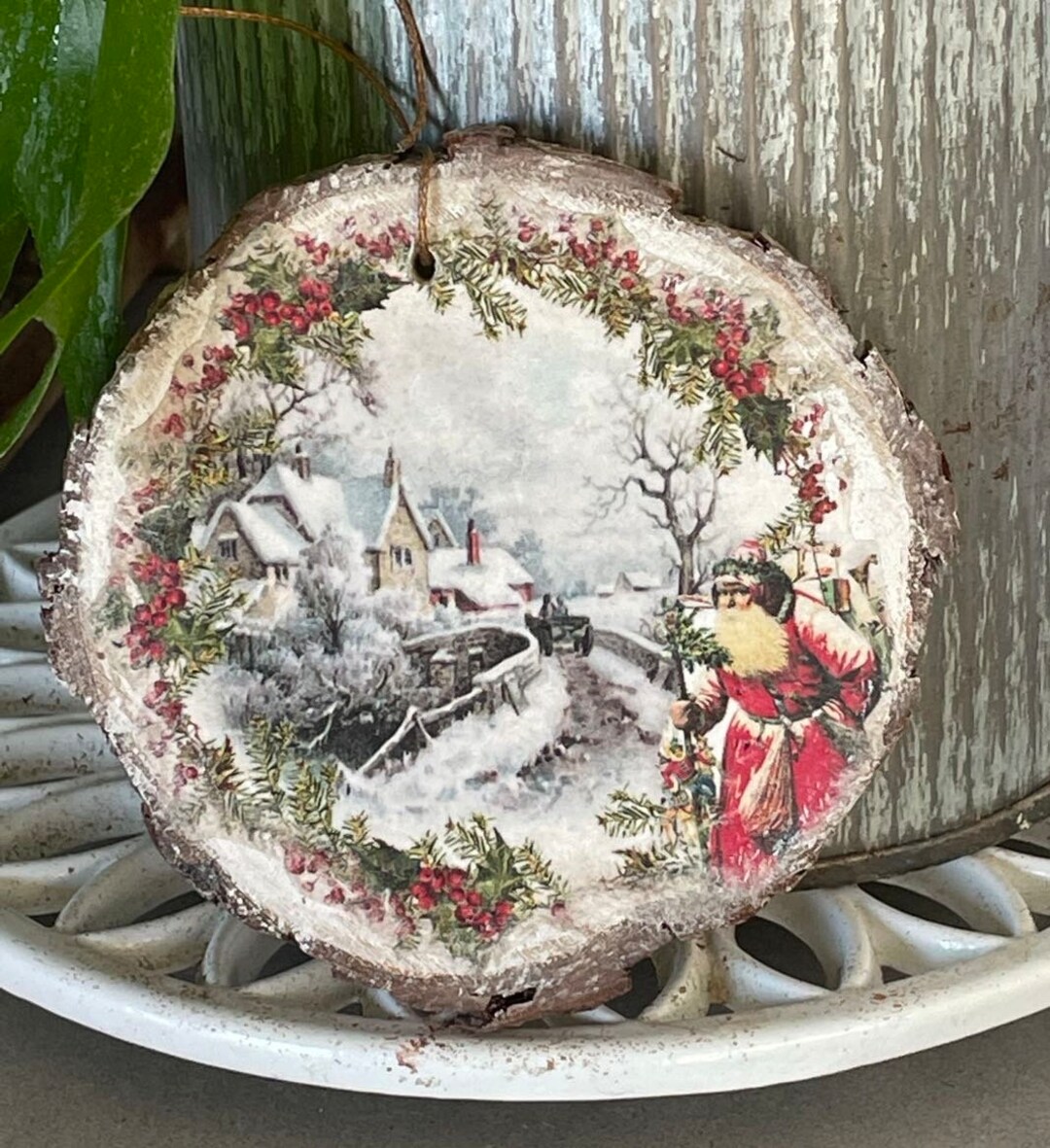 Decoupaged Ornaments Etsy