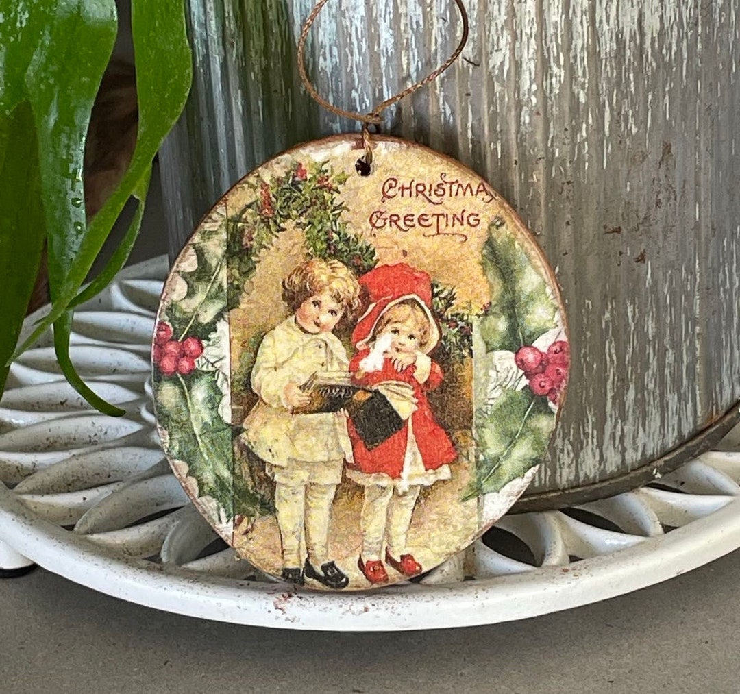 Decoupaged Ornaments Etsy