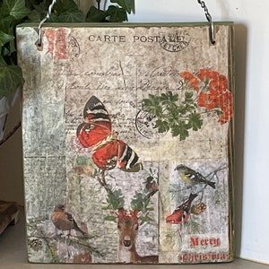 Holiday Decoupage Wall Hanging