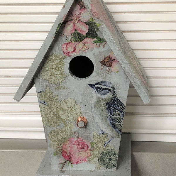 Decoupage Birdhouse Etsy